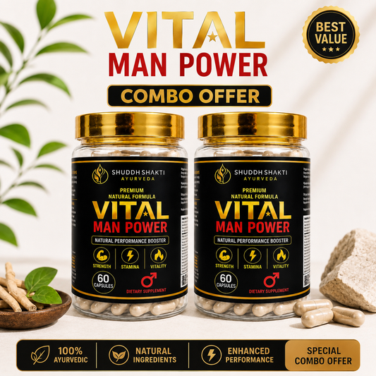 Vital Man Power Combo Pack – Premium Ayurvedic Men’s Wellness & Vitality Support | 120 Capsules (2 x 60 Capsules)