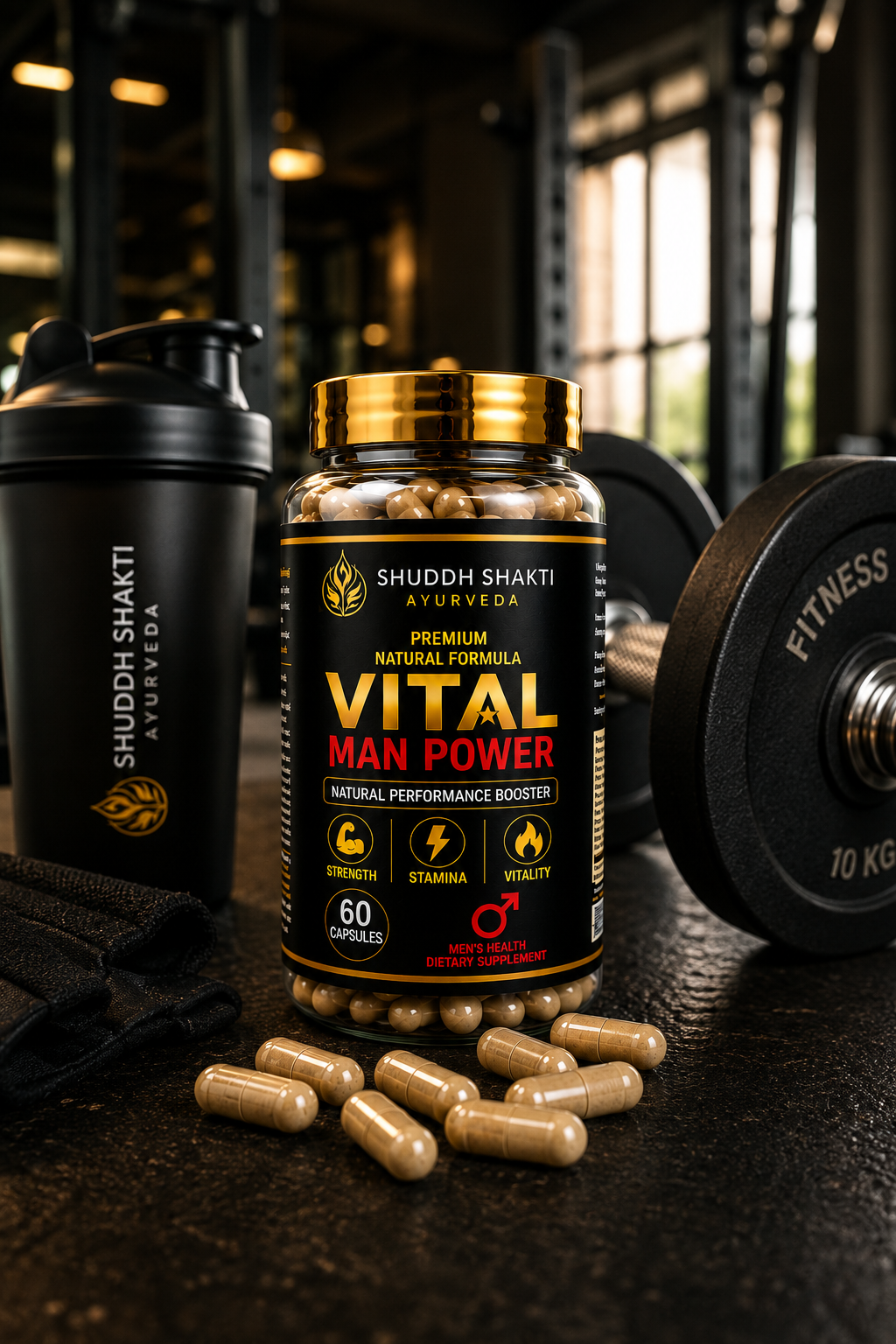 Vital Man Power – Premium Ayurvedic Men’s Performance Wellness & Vitality Support (60 Capsules)